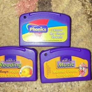 LEAP PAD  FROG  (3) Tapes For The Educational Electronic Game Clean Works Disney